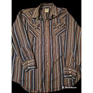 ely cattleman pearl‎ snap shirt 2XL